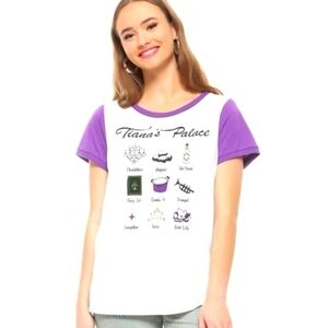 New Disney Princess & The Frog Tiana's Palace Raglan Tee Shirt Sz XL